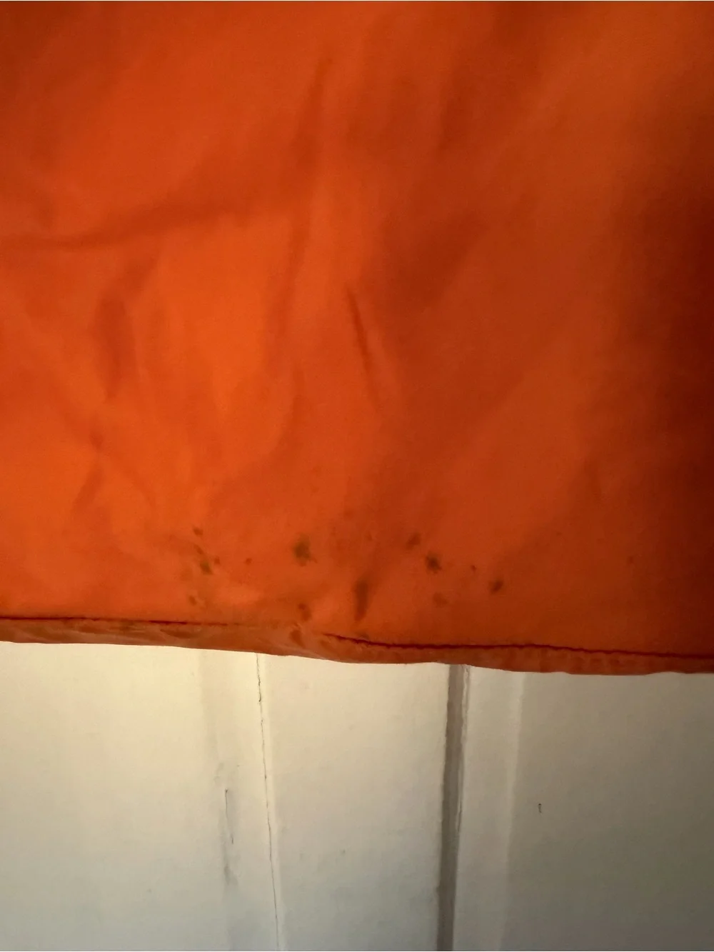 Tory Burch Orange Nylon Tote with Brown Leather Trim and Logo Medallion